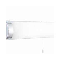 Poplar  2Lt Wall Light - Chrome Metal & Opal Glass