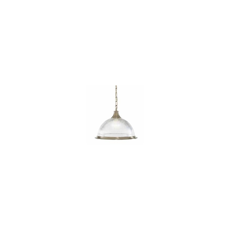 American Diner Pendant - Antique Brass & Glass