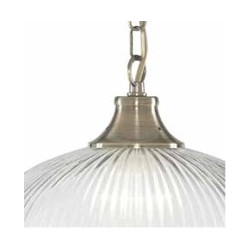 American Diner Pendant - Antique Brass & Glass