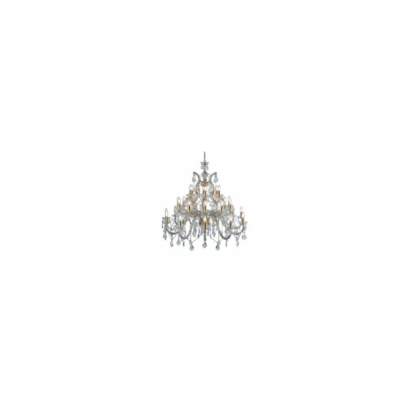 Marie Therese 30Lt Chandelier-Polished Brass & Clear Crystal
