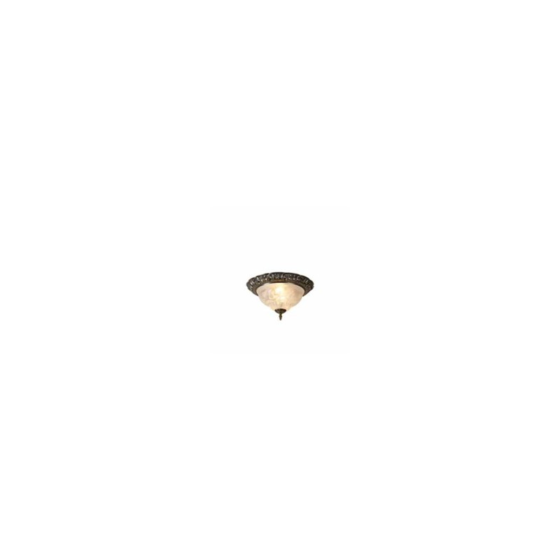 Derby Flush  - Antique Brass Metal & Glass