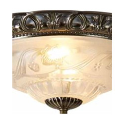 Derby Flush  - Antique Brass Metal & Glass