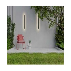Bordo Oval LED Outdoor Wall Light, Length 600mm, Black