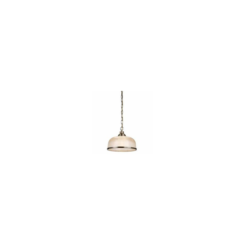 Bistro II Pendant  - Antique Brass & Holophane Style Glass