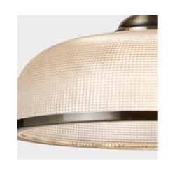Bistro II Pendant  - Antique Brass & Holophane Style Glass
