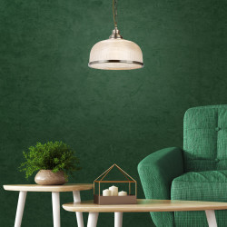 Bistro II Pendant  - Antique Brass & Holophane Style Glass
