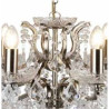 Paris  8Lt Chandelier - Antique Brass Metal & Clear Crystal