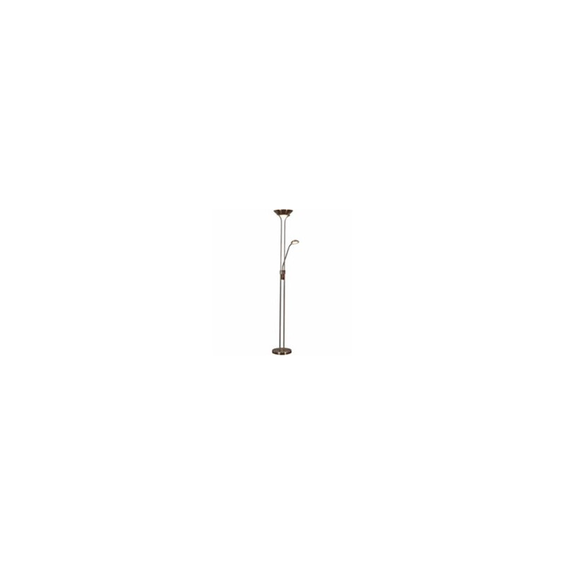 Mother & Child Floor Lamp - Antique Brass Metal & Glass