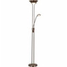 Mother & Child Floor Lamp - Antique Brass Metal & Glass