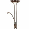 Mother & Child Floor Lamp - Antique Brass Metal & Glass