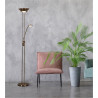 Mother & Child Floor Lamp - Antique Brass Metal & Glass