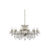 Paris 12Lt Chandelier - Antique Brass Metal & Clear Crystal