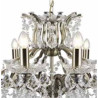 Paris 12Lt Chandelier - Antique Brass Metal & Clear Crystal
