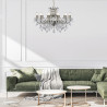 Paris 12Lt Chandelier - Antique Brass Metal & Clear Crystal