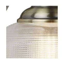 Bistro II Wall Light- Antique Brass & Holophane Style Glass