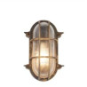 Bulkhead Oval Outdoor Light - Black Gold Metal & Clear Glass