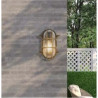 Bulkhead Oval Outdoor Light - Black Gold Metal & Clear Glass