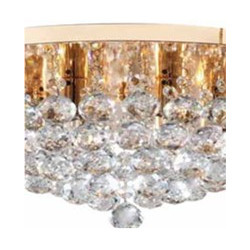 Hanna 6Lt Flush  - Gold Metal & Clear Crystal