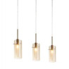 Duo III 3Lt Bar Pendant - Bronze Metal & Champagne Glass