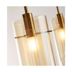 Duo III 3Lt Bar Pendant - Bronze Metal & Champagne Glass