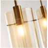 Duo III 3Lt Bar Pendant - Bronze Metal & Champagne Glass