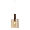 Sweden Pendant - Mocha Metal & Amber Glass
