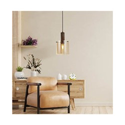Sweden Pendant - Mocha Metal & Amber Glass
