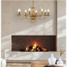 Flemish 8Lt Pendant - Solid Brass Metal