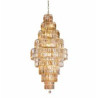 Empire 13Lt Chandelier - Satin Brass Metal & Champagne Glass