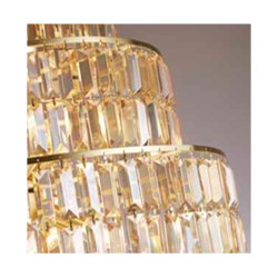 Empire 13Lt Chandelier - Satin Brass Metal & Champagne Glass