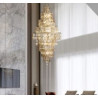 Empire 13Lt Chandelier - Satin Brass Metal & Champagne Glass