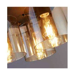 Sweden 3LT Flush - Mocha Metal & Amber Glass