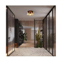Sweden 3LT Flush - Mocha Metal & Amber Glass