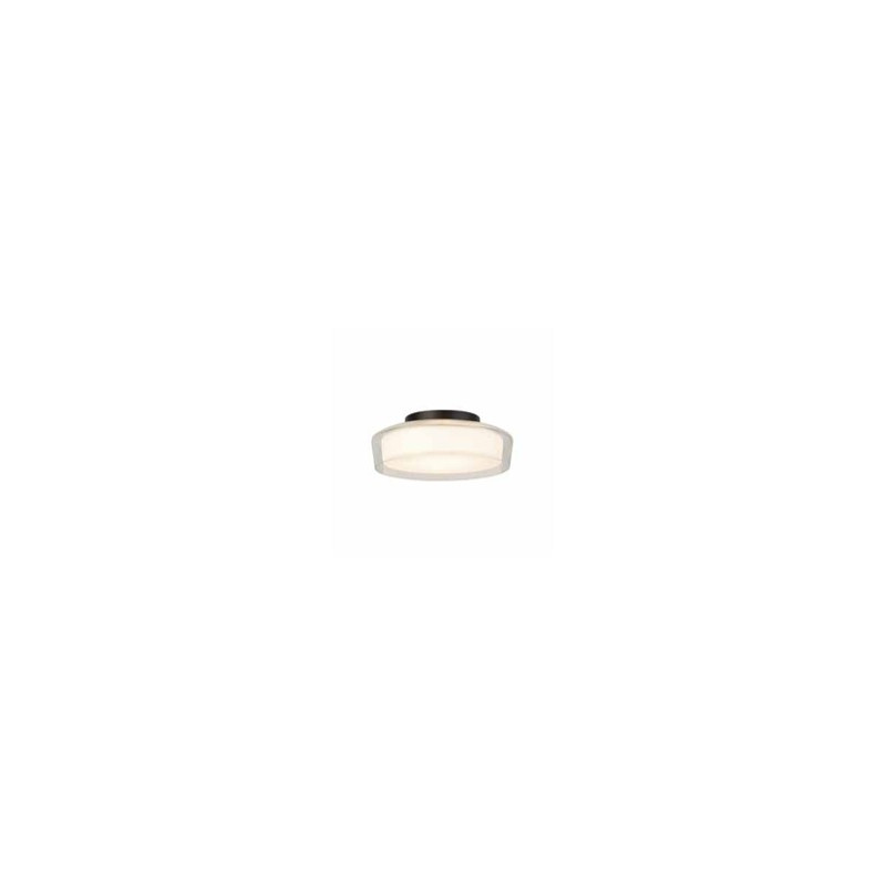 Puck Flush  - Black Metal, Clear & Opal Glass