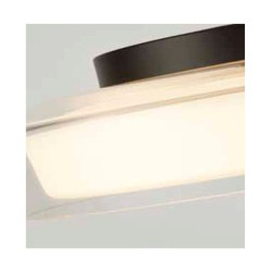 Puck Flush  - Black Metal, Clear & Opal Glass