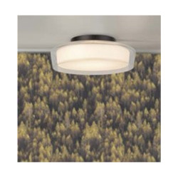 Puck Flush  - Black Metal, Clear & Opal Glass