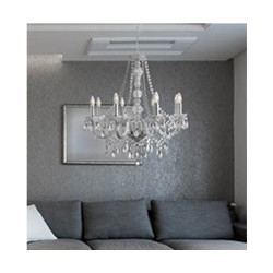 Marie Therese  8Lt Pendant - Clear Glass & Acrylic