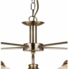 Bistro II 5Lt Pendant -Antique Brass & Holophane Style Glass