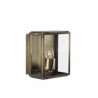 Box Outdoor Wall Light - Antique Brass Metal & Glass