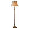 Flemish Floor Lamp- Antique Brass Metal & Mink Pleated Shade