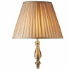 Flemish Floor Lamp- Antique Brass Metal & Mink Pleated Shade