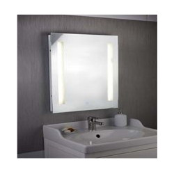 Bathroom Mirror w Shaving Socket  -  Chrome & Frosted, IP44
