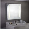 Bathroom Mirror w Shaving Socket  -  Chrome & Frosted, IP44