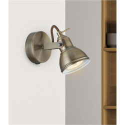 Focus  Spotlight Wall Light - Antique Brass Metal