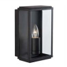Box Outdoor Wall Light - Black Metal & Glass