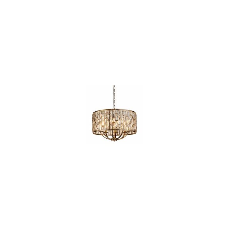 Bijou 8Lt Pendant - Antique Brass Metal & Champagne Glass