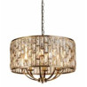 Bijou 8Lt Pendant - Antique Brass Metal & Champagne Glass