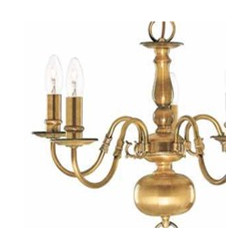 Flemish 5Lt Pendant - Solid Brass Metal
