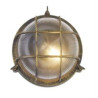 Bulkhead Round Outdoor Light -Black Gold Metal & Clear Glass