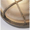Bulkhead Round Outdoor Light -Black Gold Metal & Clear Glass